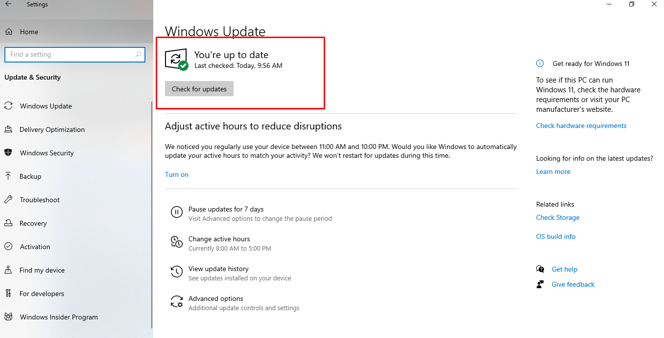 Update Windows to fix windows start menu not working
