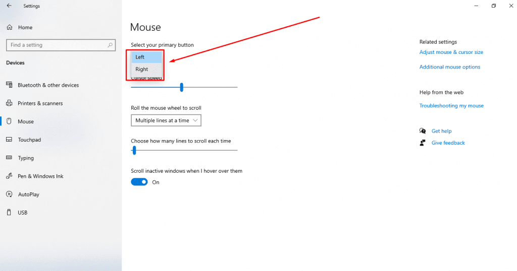 Set the Left-Click Button and Reassign Mouse Buttons