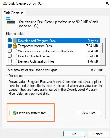 Delete Temporary Files With Disk Cleanup