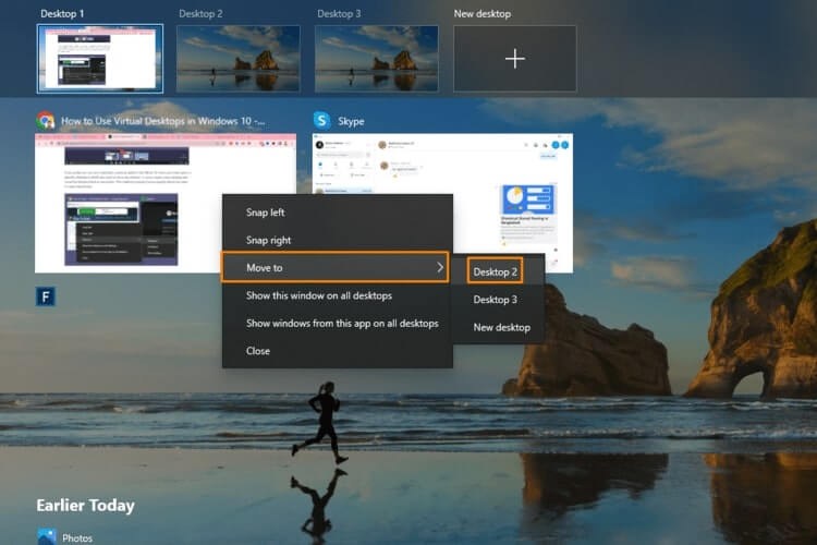 Move Current Window through Virtual Desktop