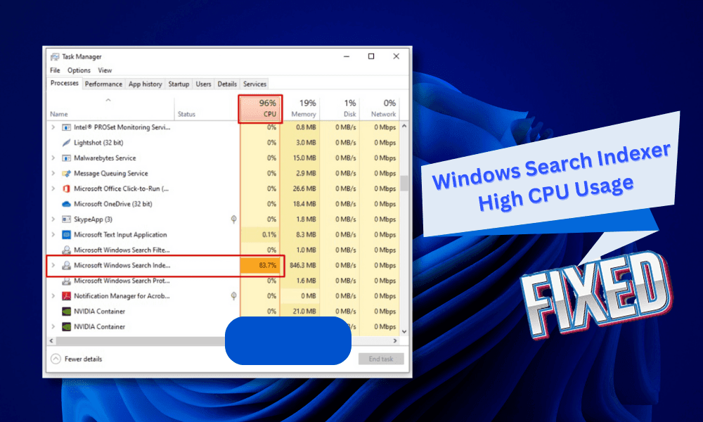 Microsoft Windows Search Indexer High CPU Usage