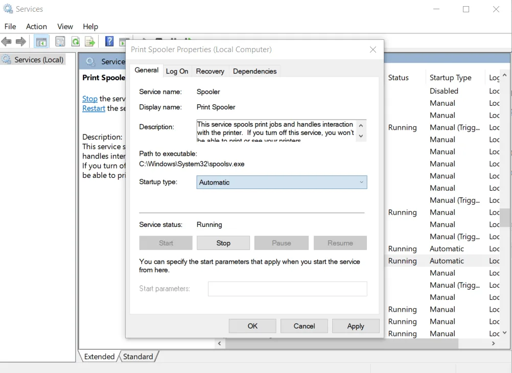 Printer in an Error State? Troubleshoot Like a Pro with These Tips 2 Print Spooler properties