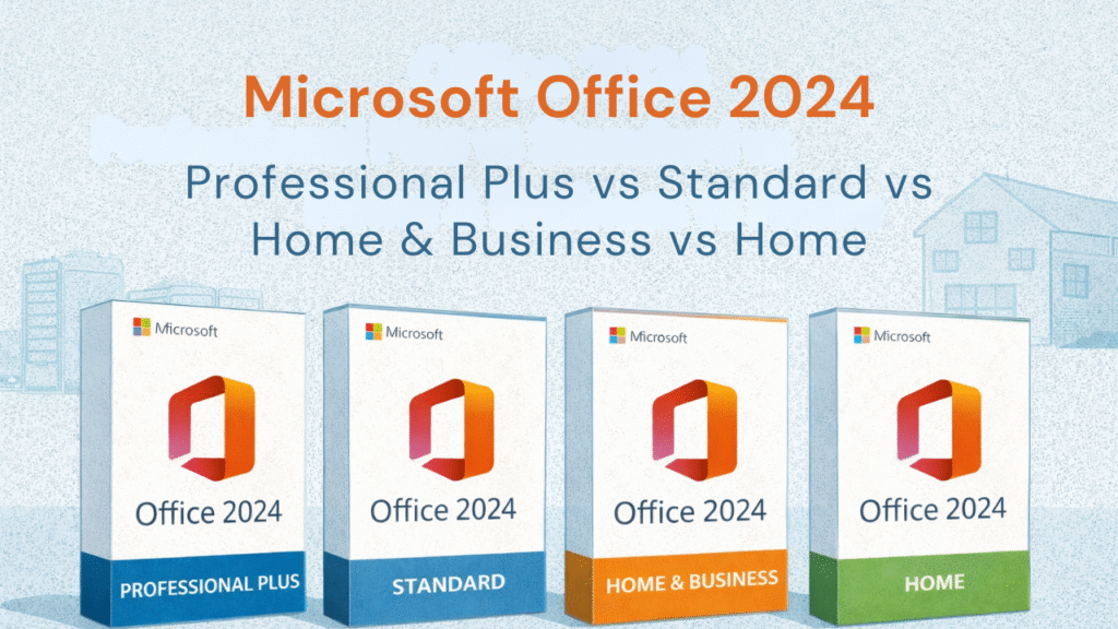 Microsoft Office 2024 Professional Plus vs Standard vs Home & Business vs Home